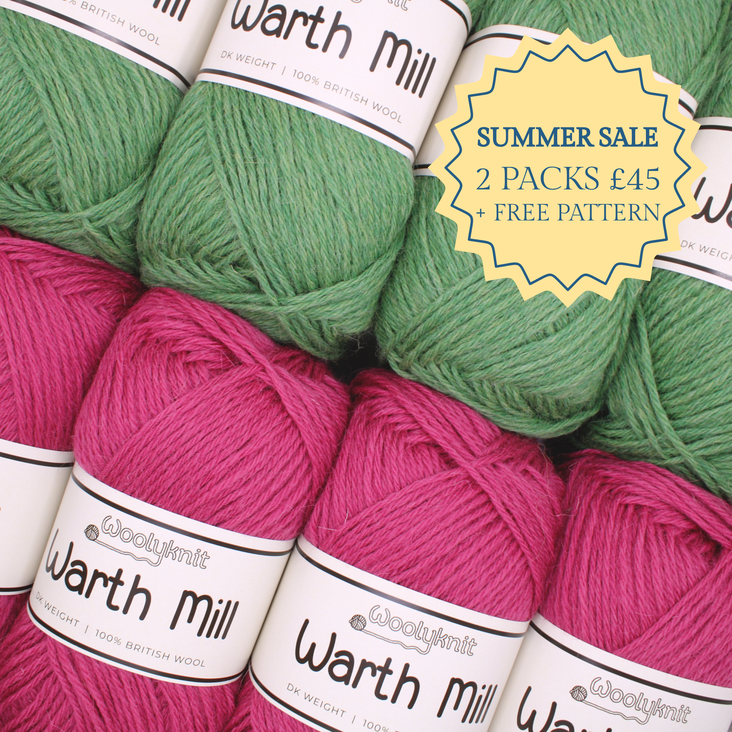 Warth Mill 100% British Wool DK Yarn Value Pack of 5