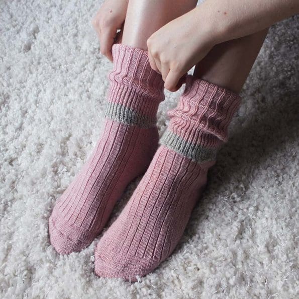 Pink Womens Hiking Walking Socks