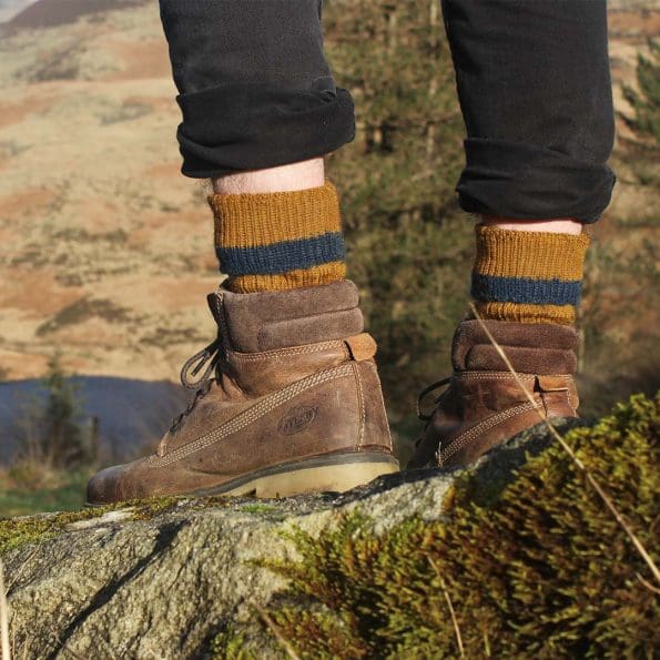 Mens Mustard Hiking Socks